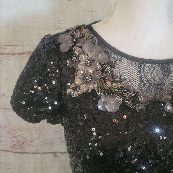 Aidan Mattox Sequin and Charmeuse Cocktail Dress Size 8 NWT - Picture 5 of 7